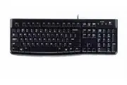 Logitech K120 Wired Keyboard Quiet typing Spill-resistant Durable keys Thin profile Curved space bar Adjustable tilt legs
