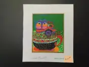 Cat in Flower Cup by Danji/Laurel Burch (ZZ5696) Hand Painted Needlepoint