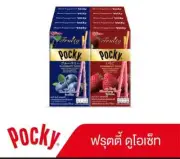 Set Of 10 Box Glico Pocky Fruity Strawberry Blurberry Biscuit Stick Snack 35g