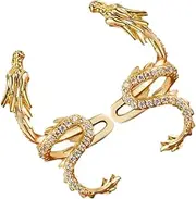 [LIFKOME] Non-piercing Dragon Earrings for Women Clip-on Ear Cuffs Gold Flat Back Earring Clip