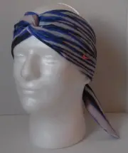 Nike Studio Twist Tiger Printed Head Tie Blue/Black/White/Mango