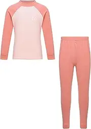 [FEESHOW] Girls Thermal Suit Long Sleeve Base Layers Shirt with Leggings Thermal Underwear Clothes Set