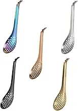 CONGARTENO 2sets Stainless Steel Skimmer Spoon Caviar Strainer Spoon Colander Scoop for Cooking Household Use 5pcs*2