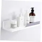 White Floating Adhesive Bathroom Wall Storage Shelf No Drilling Floating Shelf
