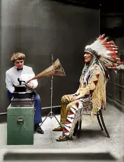 1916 Making phonographic record at Smithsonian 14 x 11" Photo Print