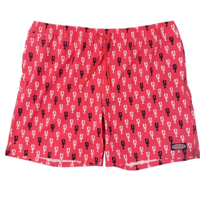 Vineyard Vines Lobster Jetty Red Chappy Trunks Swim Shorts XXL NWT