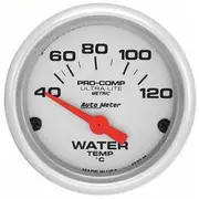 Autometer Ultra Lite Water Temperature Gauge Electric - 40 - 120 C, 2 1/16 Inch, Short Sweep, AU4337-M