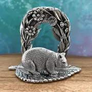 Wombat Australian Made Souvenir Business Card Holder Pewter Gift