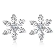3PCS Ladies Fashion Silver plating Earrings Snowflake Retro Flowers Cute Fashion Jewelry