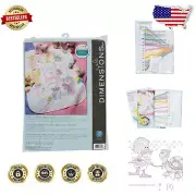 Sentimental Stamped Cross Stitch Baby Quilt Kit - Cute Animal Theme, 34'' x 43''