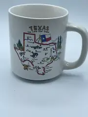 Texas Lone Star State Map Souvenir Coffee Mug J