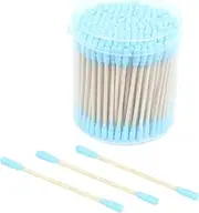 Baluue 200pcs Cotton Swabs Applicator Double-ended Makeup Cotton Swabs for Beauty Cleaning Safe for Baby Care Random Color
