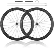 700C Ultralight Carbon Fiber Wheelset 36T/54T Ratchet System 50mm Road Bike Rims Disc Brake Ceramic Bearings Hub Thru-Axle Front Wheel 12 * 100mm Rear Wheel 12 * 142mm