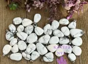 Wholesale Lot 36 Pcs Natural Howlite Crystal Pendant Healing Energy