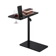 Black Square Free Standing Bathtub Caddy Tray Bath Side Table Wine Glass Phone Holder Shelf