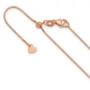 22 Inch 14K Rose Gold Adjustable .8mm Box Chain