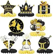 It’s Giving Gemini Birthday Honeycomb Centerpieces, Black Gold Big Gemini Energy Honeycomb Centerpieces , May/June Birthday Party Decorations, 12 Constellation Zodiac Gemini Bday Party Décor