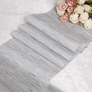 DOLOPL Silver Table Runners 12"×108" Easy to Clean Non-Slip Heat Resistant Modern Farmhouse Table Runner for Family Dinner Dining Office Kitchen Table Thanksgiving Christmas Party