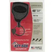 Key-Bak Self Retracting Key Ring Reel Super 48" Cord Holds 15 keys 8-10oz