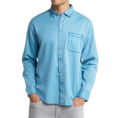 Tommy Bahama NWT Tahitian Twilly Long Sleeve Shirt Mambo Blue Size S Pocket
