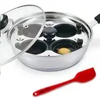 POACHED EGG MAKER Nonstick Poaching Cups Stainless Steel Pan Cup By EGGSSENTIALS