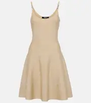 [Versace] Versace Barocco metallic knit minidress AU 8 beige
