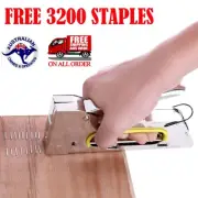 HEAVY DUTY STAPLE GUN TACKER UPHOLSTERY STAPLER + 3200 Nails Fastener Tool Kit