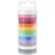 Doodlebug Monochromatic Washi Tape 8mmx12yds 12/Pkg-Polka Dot