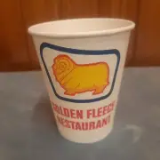 GOLDEN FLEECE OIL WAX PAPER RESTAURANT CUP. CIRCA 1970s NEW OLD STOCK