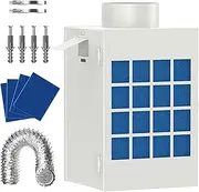 HOOMESUN All in One Indoor Vent Stainless Steel Strainer Filter Complete Dryer Vent Kit for Electric Dryers with 4 Polyester Filters, 2 Hose Clamps, 4" 8 Feet