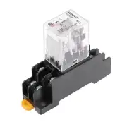 HH52P AC 24V Coil DPDT 8 Pins Electromagnetic Power Relay Red LED with Socket