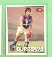 1996 FREMANTLE DOCKERS AFL SELECT STICKER #102 CRAIG BURROWS