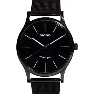 mono 5003B-396 低調奢華米蘭錶帶簡約錶面設計時尚手錶- 黑白
