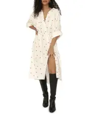 [Belle & Bloom] Seven Wonders Maxi Shirt Dress in Wint White
