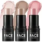 3 Pcs Cream Contour Sticks,Shades with Highlighter & Bronzer & Blush,Non-grea...