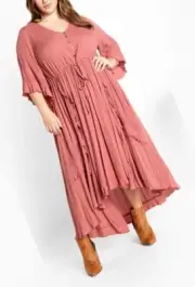 CITY CHIC Cadence Dress in Roswood Plus Size Small/16 NWT