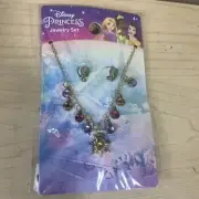 Disney Princess Rapunzel Jewelry Set Necklace Earrings Costume Tangled Halloween