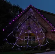 Halloween Giant Spider and Web with 400 Big Seed LED Lights (Purple/Orange)