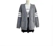 XUGYAO Jumper Spring and Autumn Women's Wear Drama Lazy Style Knitted Cardigan Loose Soft Sweater-Grey-XL 55-60kg
