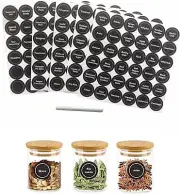 180 Pcs 1.5 Inch Round Spice Jar Labels Preprinted and Blank Jar Caps Labels