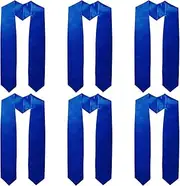 [FZBNSRKO] 6 Pack Unisex Adult Plain Graduation Stole Sash 72" Honor Stoles for Graduation 2024