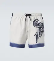 [Dries Van Noten] Dries Van Noten Printed swim trunks UK 30 white