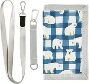 [Yoogain] Blue White Polar Bears credit card wallet for womens simple card wallets for men with lanyard, blue white polar bears, 1 size, Fashion