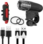Rechargeable LED Bike Bicycle Light USB Waterproof Cycle Front Back Headlight
