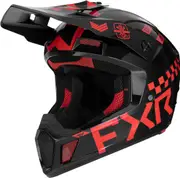 FXR Clutch Gladiator 2024 Motocross Helmet, black-red, Size S for Men Black Red