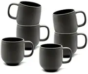 salt&pepper Hue Mugs 380mL - Set of 6 - Black - Coffee Mugs