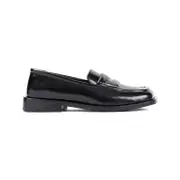 [The Attico] The Attico-Black Amanda Leather Loafers-Donna 38 IT
