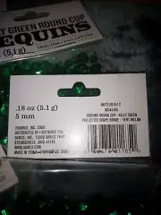 Darice, Sequins, 5mm, Kelly green round, 3200 count, craft, sewing