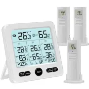 Indoor Outdoor Digital Thermometer Hygrometer with 3 Wireless Sensors Temperatur