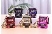 Las Vegas Winner Mini Slot Machine Lucky Charm Playable Flashing Keychain Gifts